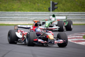 Ingo Gerstl (Toro Rosso STR1) und Klaas Zwart (Jaguar R5)