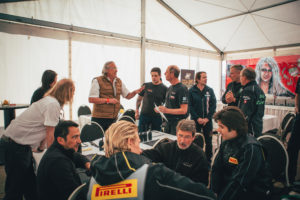 Race Director Rainer Werner with drivers, teams and organisation at the drivers briefing in Hockenheim